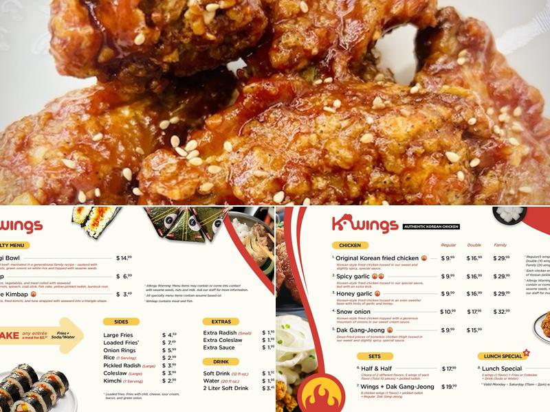 Kwings Menu