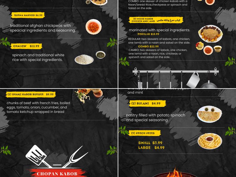 Chopan Kabob Express Menu