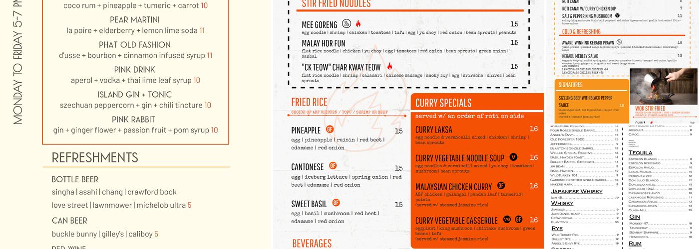 Phat Eatery Woodlands Menu