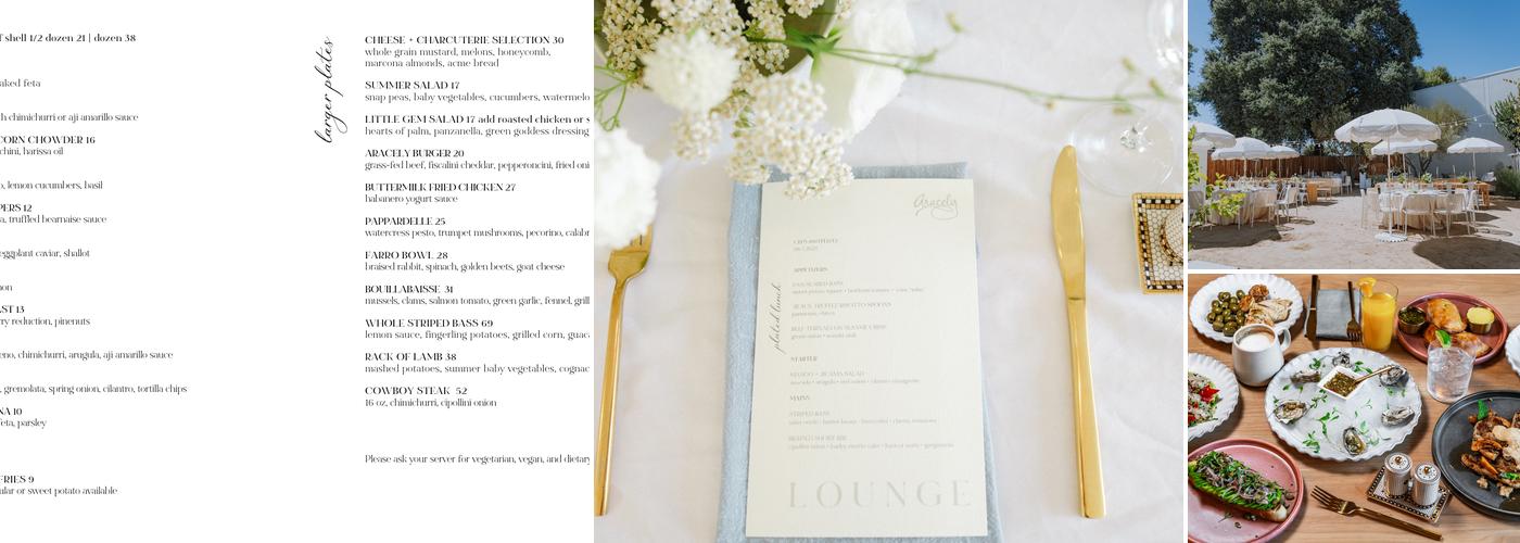 Aracely Lounge Menu