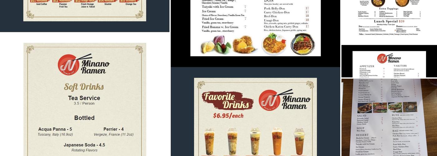 Minano Ramen Menu