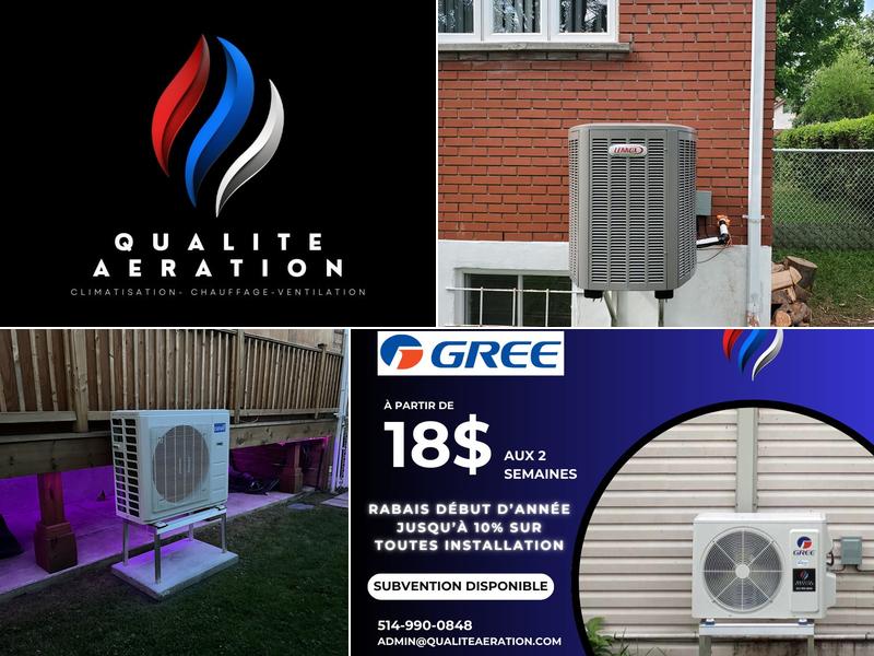 Qualité Aération Inc. - Climatisation, Chauffage, Thermopompe