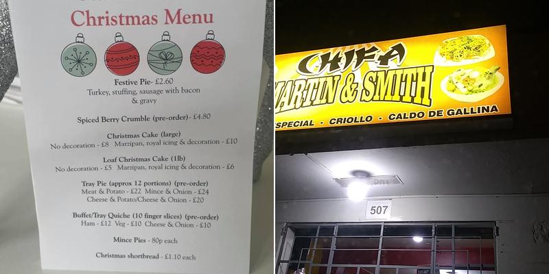 Martin & Smith Menu