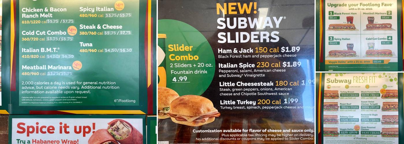 Subway Menu