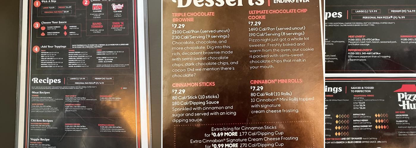 Pizza Hut Menu