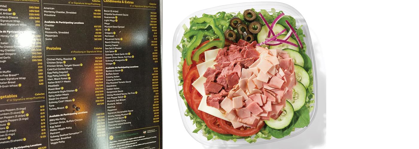 Subway Menu