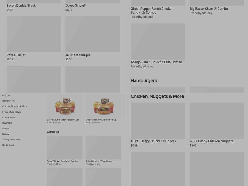 Wendy's Menu