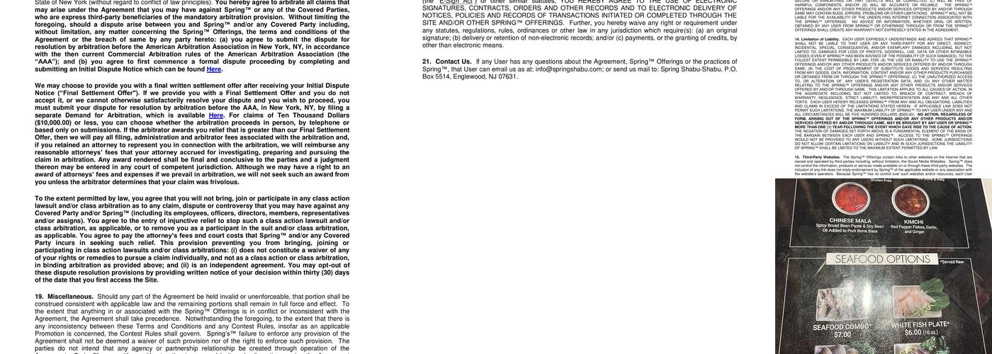 Spring Shabu-Shabu Menu