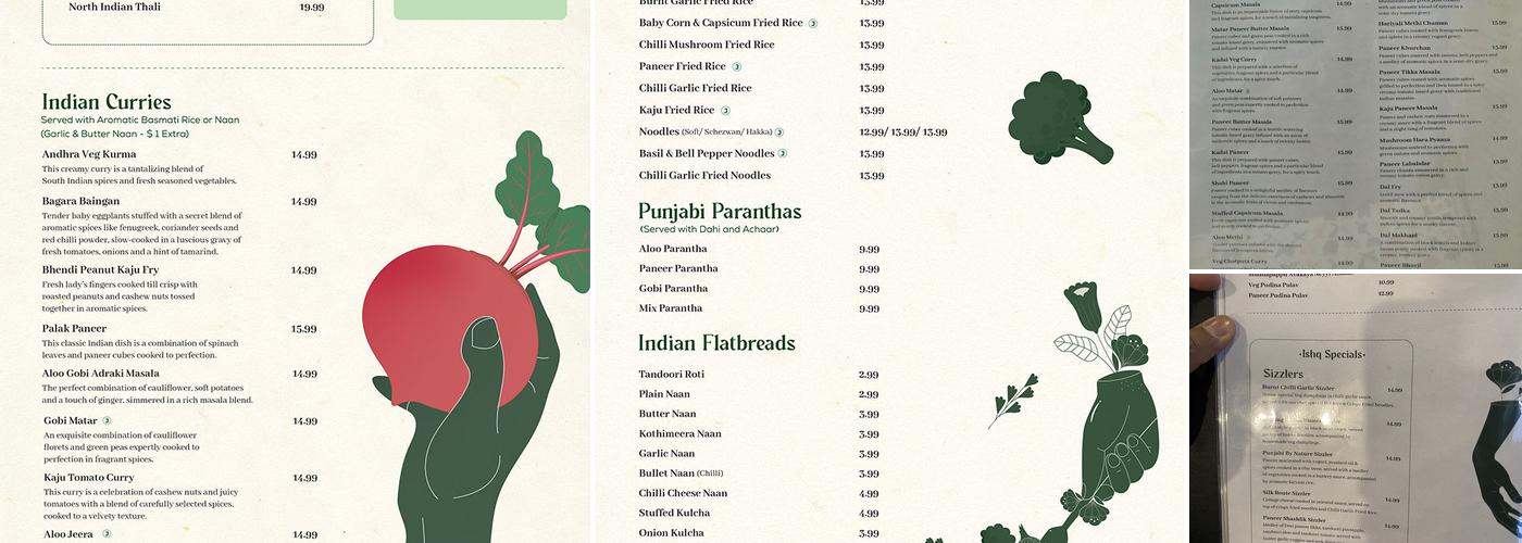 Ishq | Pure Vegetarian | Toronto Menu