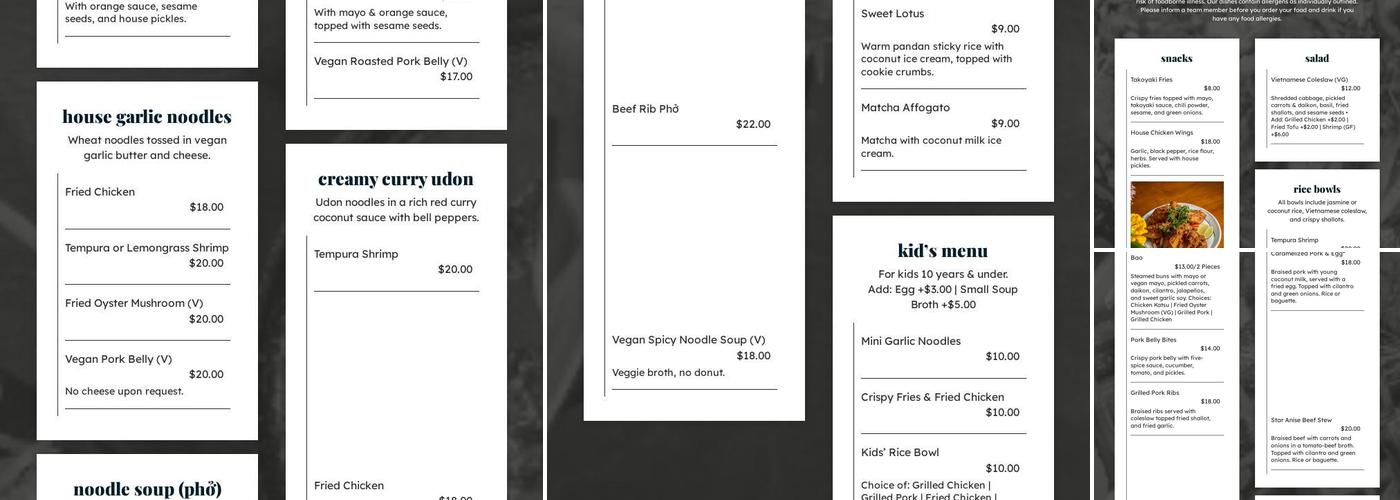 An An Menu