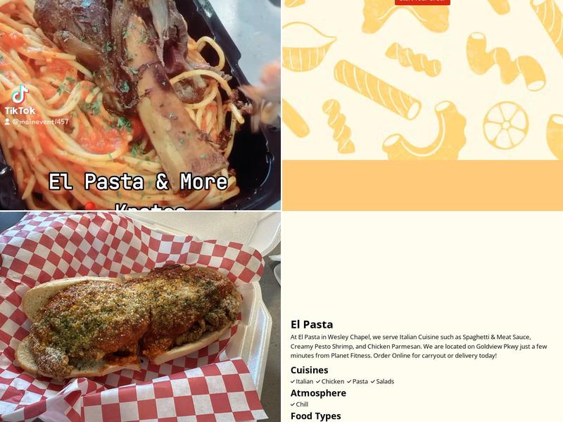 El Pasta Menu