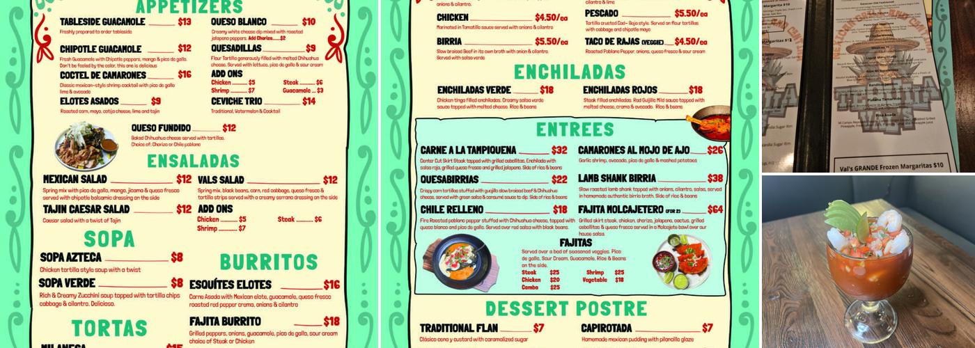 Tequila Val’s Menu