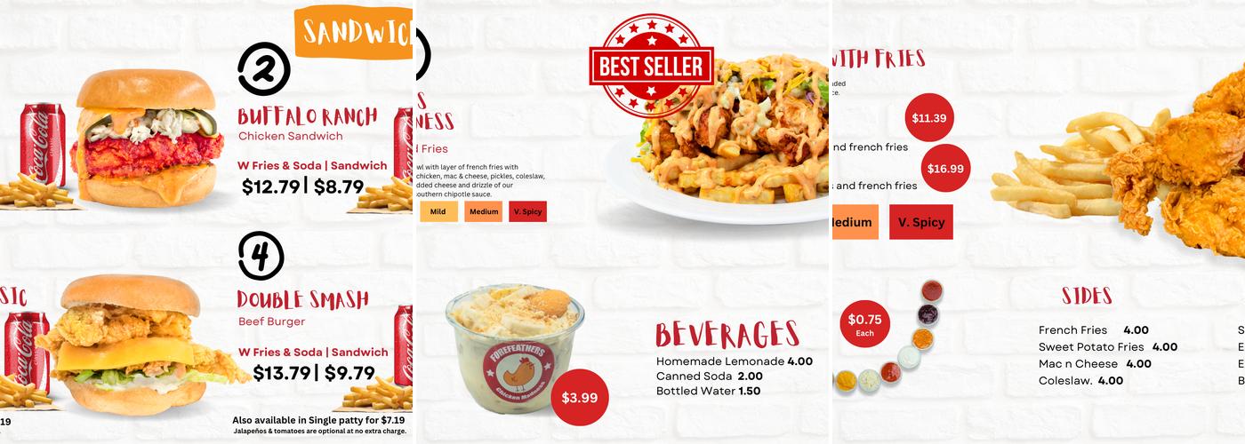 Forefeathers Chicken Madness Menu