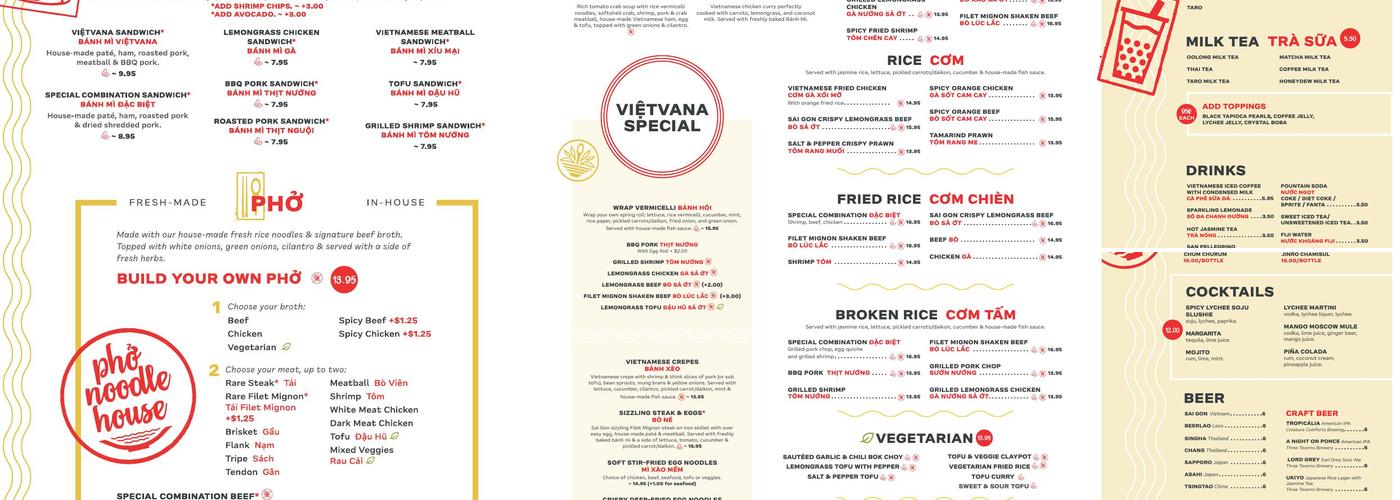 Vietvana Pho Noodle House Menu
