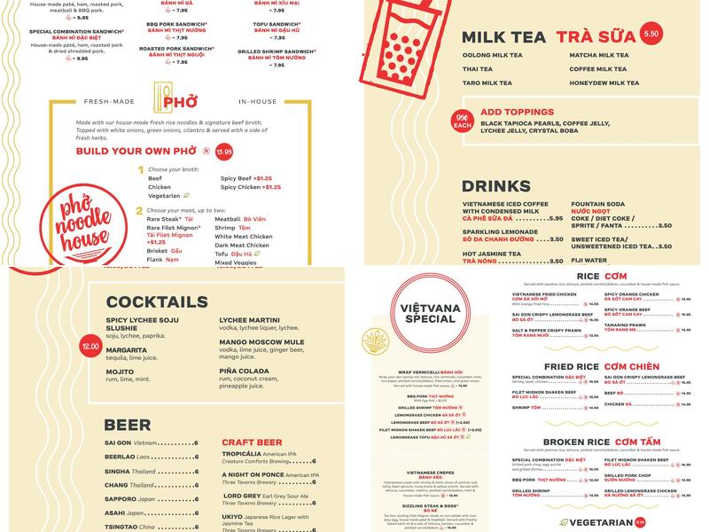 Vietvana Pho Noodle House Menu