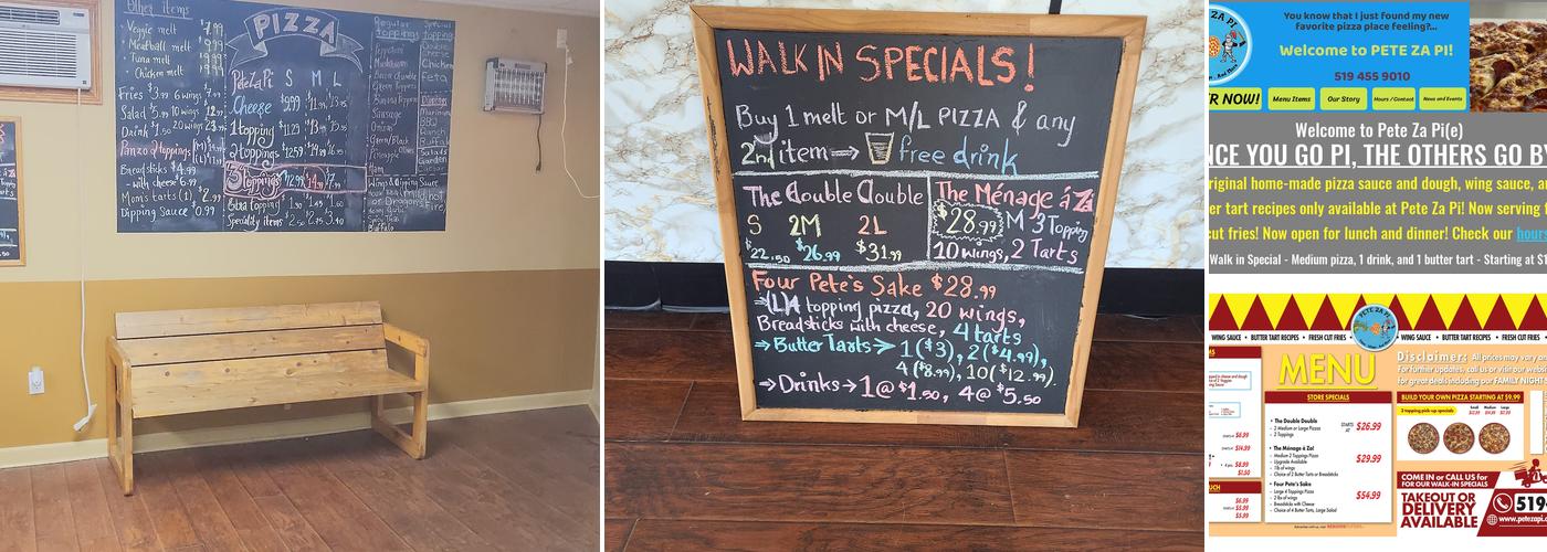 Pete Za Pi Menu