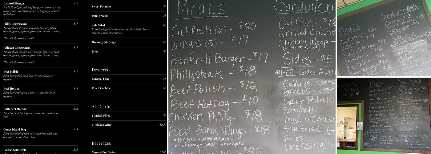 The Food Bank Eatery Menu