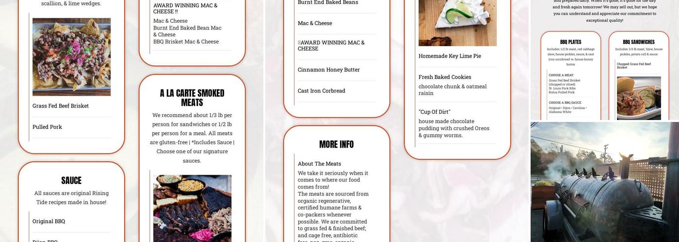 Rising Tide BBQ Menu
