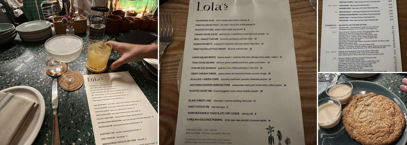 Lola's Menu