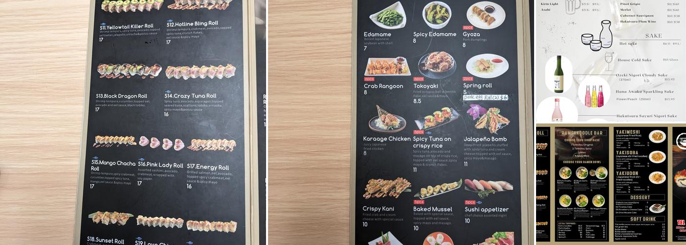 Prime Sushi and Ramen Menu