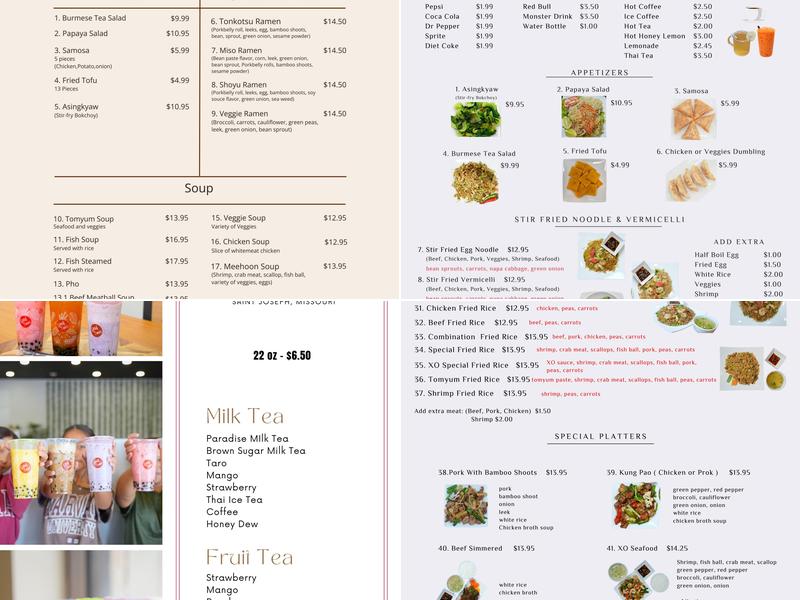 Chin Paradise Restaurant Menu