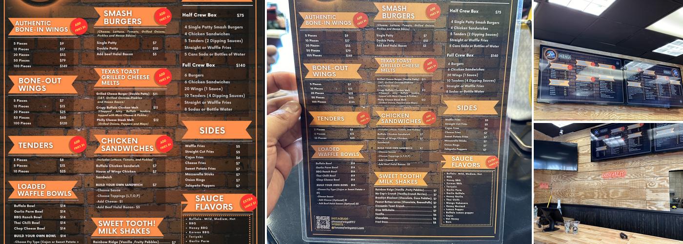 Staten Island House of Wings Menu