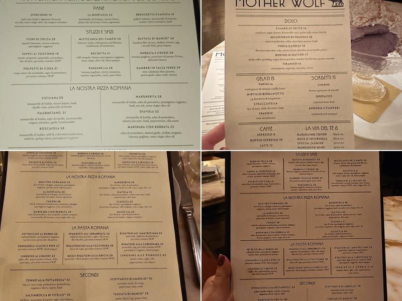 Mother Wolf Las Vegas Menu