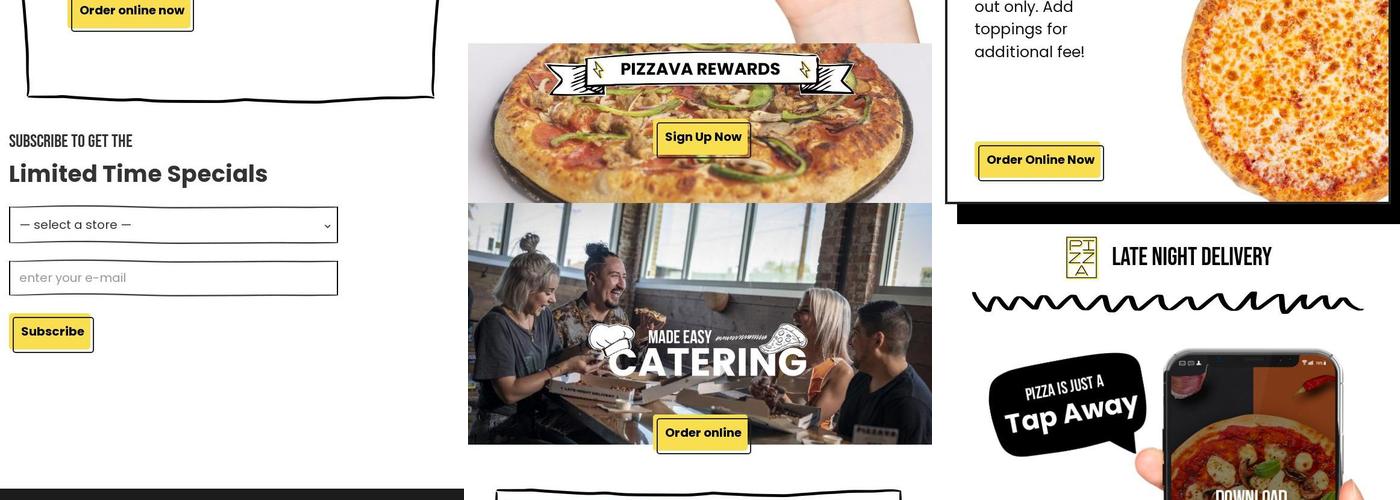 Pizzava Menu