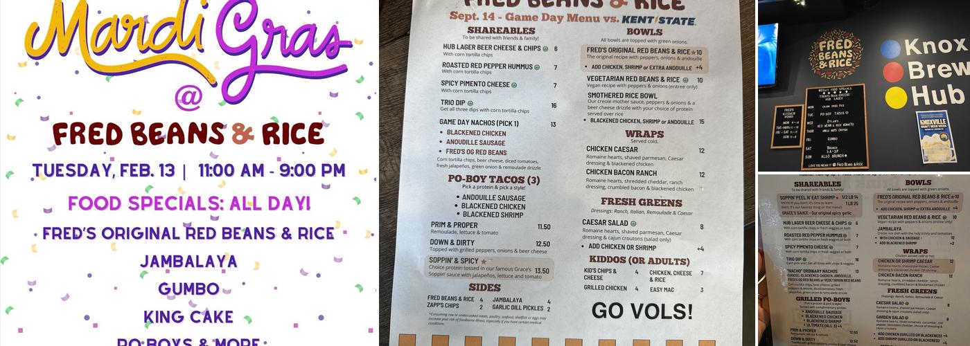 Fred Beans & Rice: Cajun Kitchen Menu