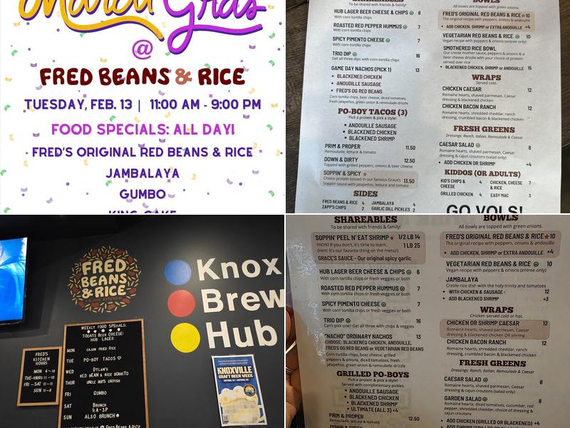 Fred Beans & Rice: Cajun Kitchen Menu