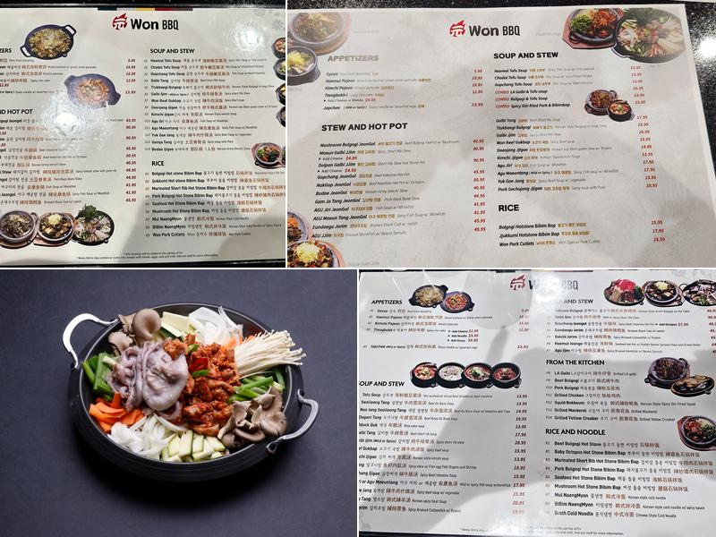 Won BBQ Menu