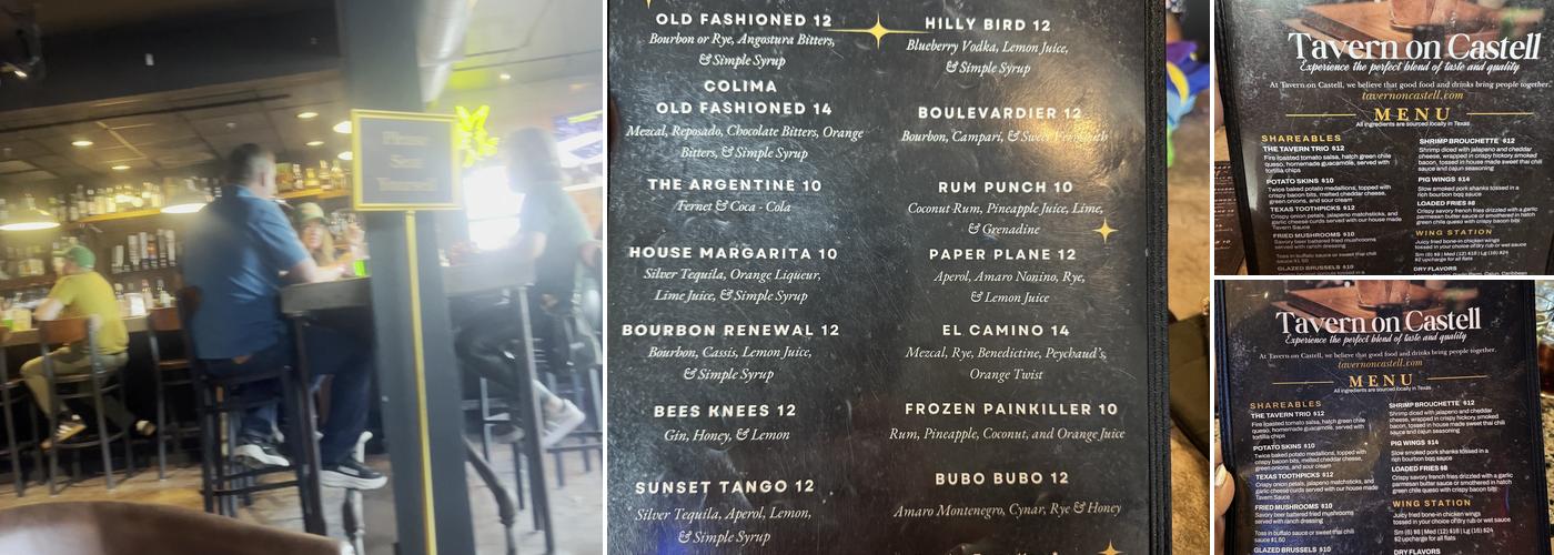 Tavern on Castell Menu