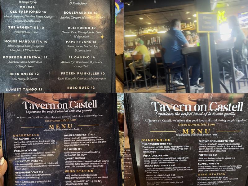 Tavern on Castell Menu