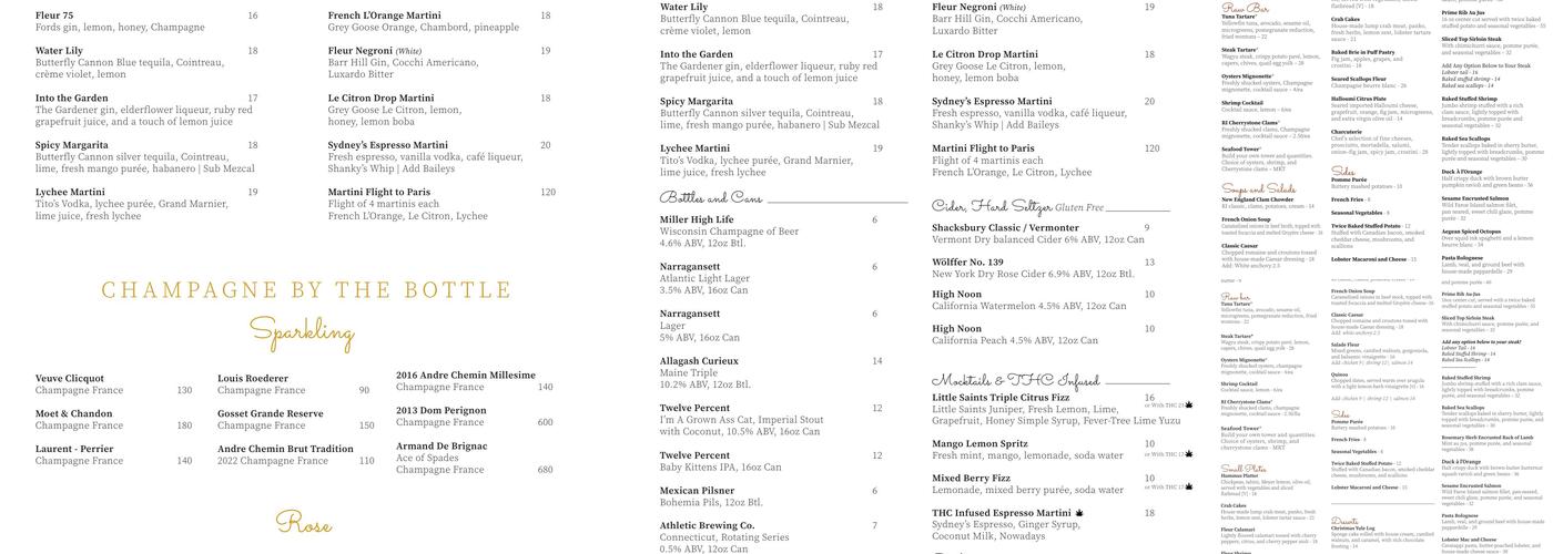 Fleur Providence Menu
