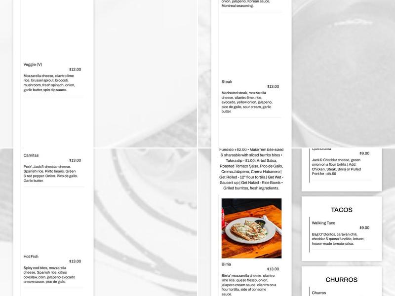 Barrel Burrito Company Menu