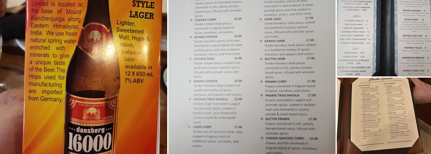 Chaska Bar & Grill Menu