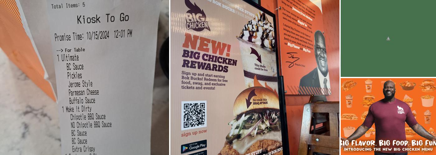 Big Chicken Menu