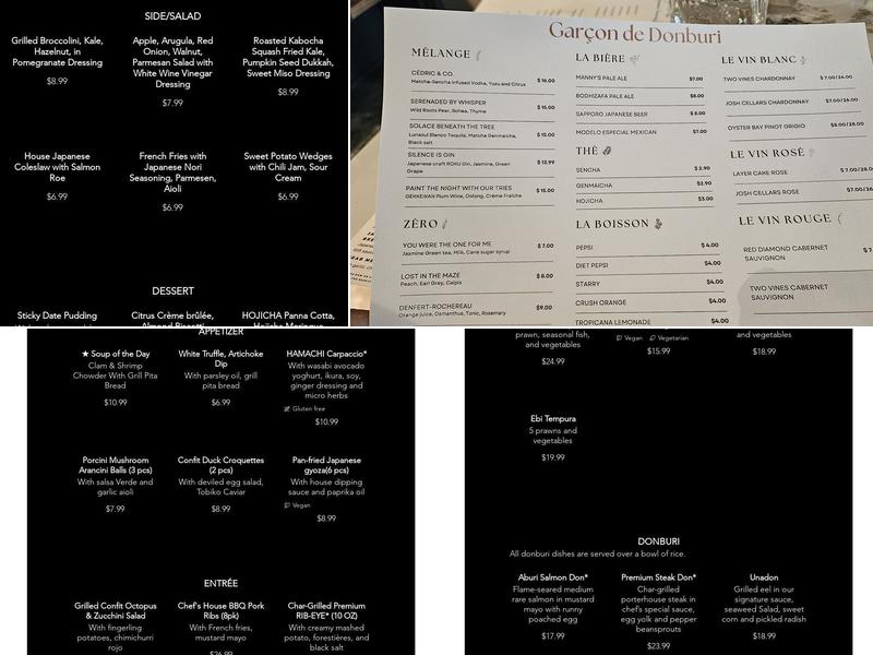 Garçon de Donburi Menu