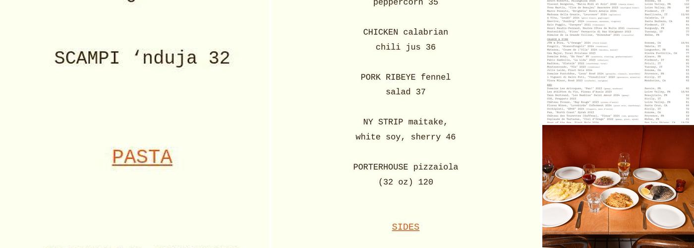 Ètra Menu