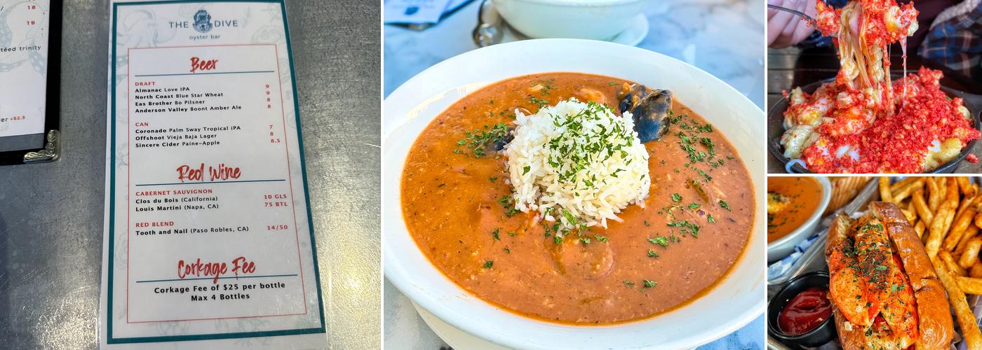 The Dive Oyster Bar Menu