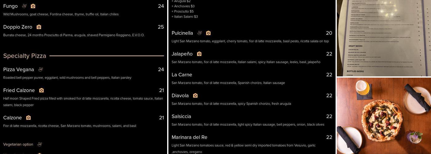 Doppio Zero Campbell Menu