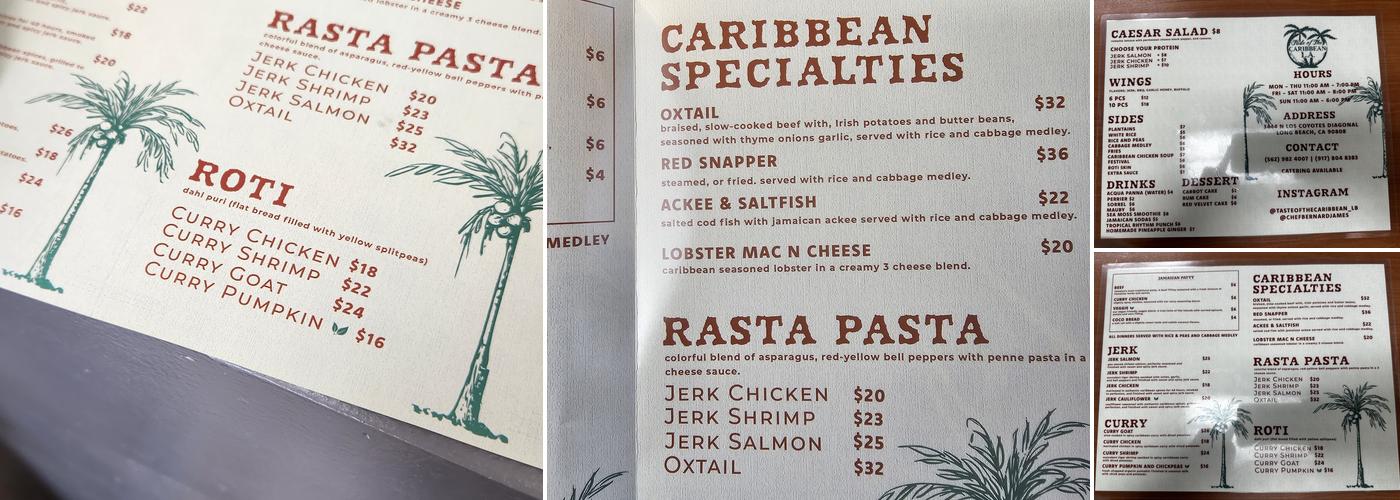 Taste of the Caribbean Long Beach Menu