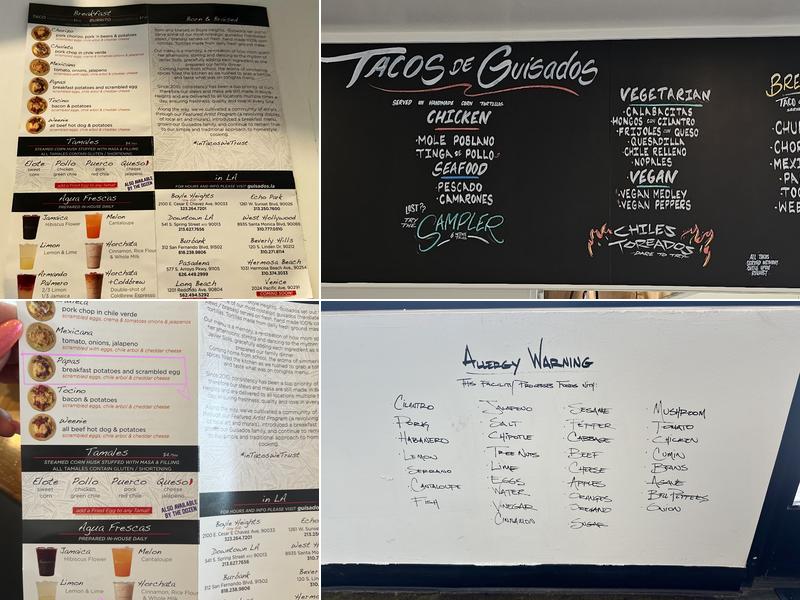 Guisados Menu