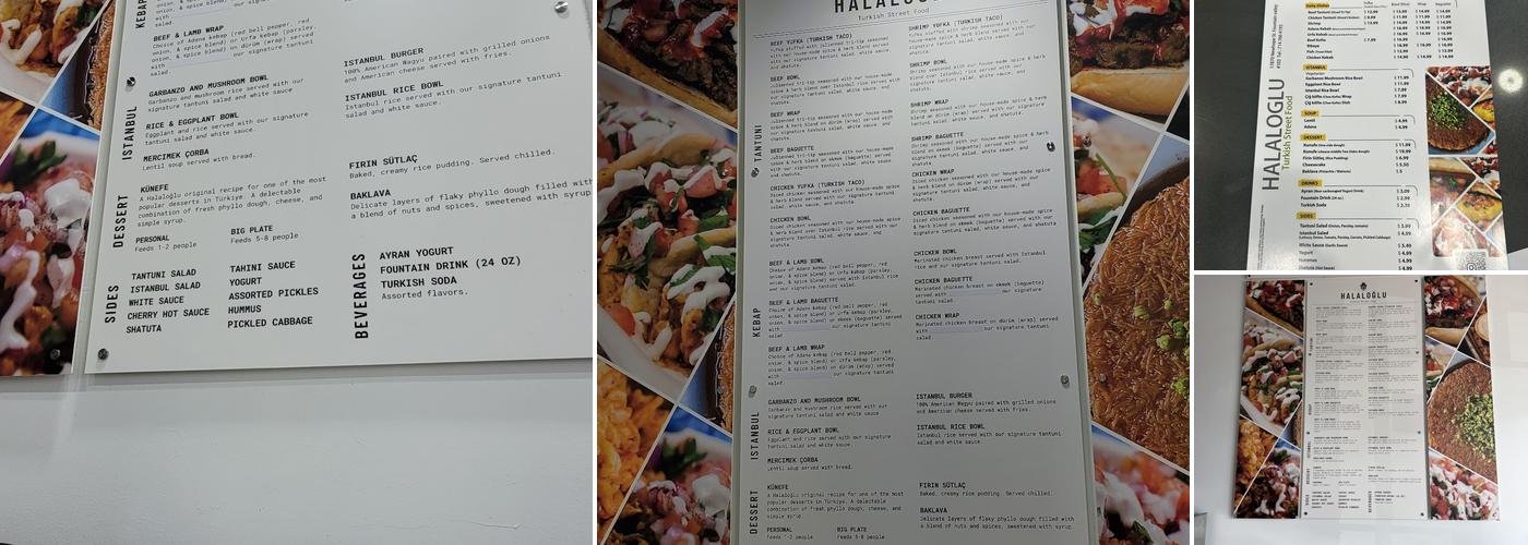 Halaloğlu Menu