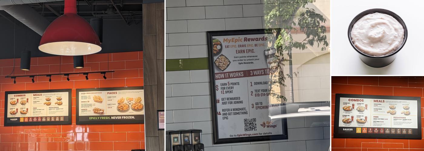 Epic Wings Menu