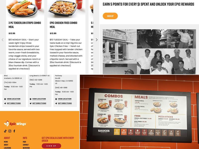 Epic Wings Menu