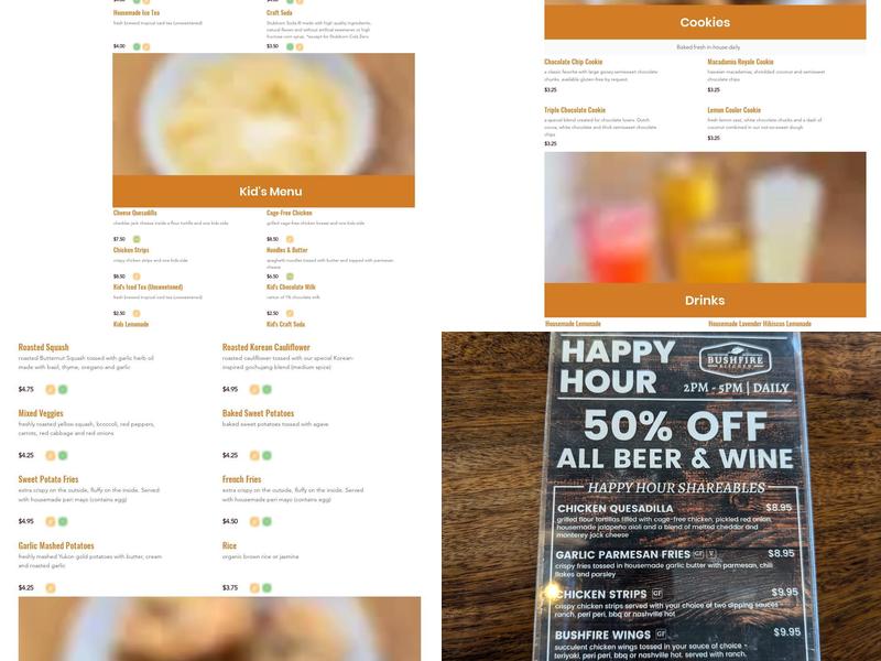 Bushfire Kitchen - Mission Viejo Menu