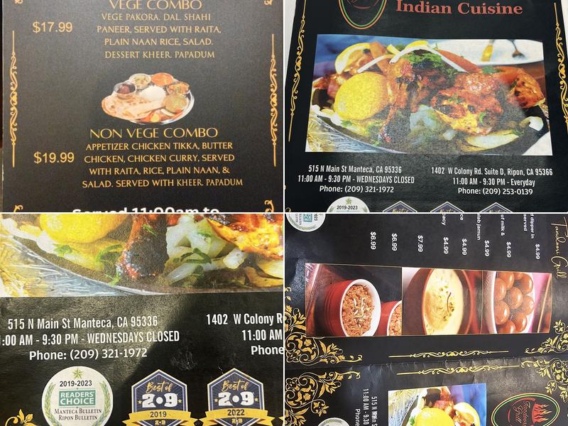 Tandoori Grill Ripon Indian Cuisine Menu