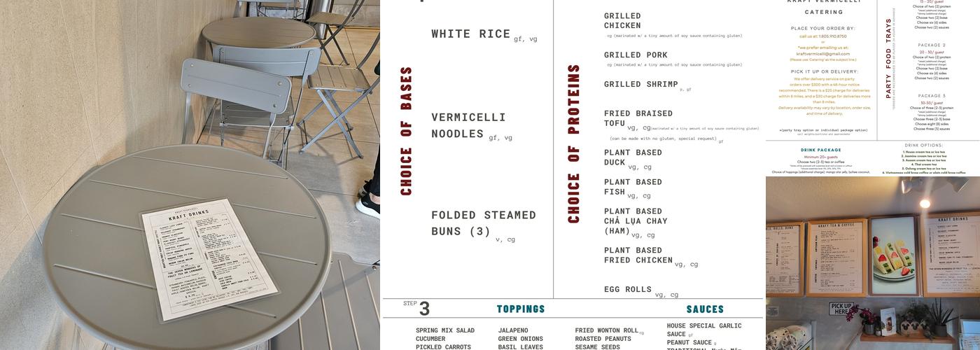 kraft vermicelli Menu
