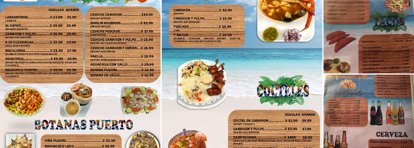 Mariscos Puerto Nayari Menu